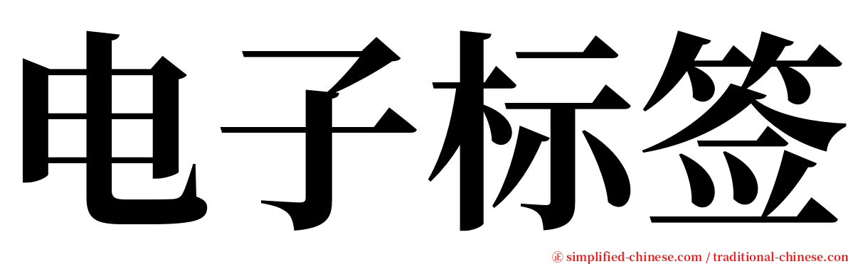 电子标签 serif font