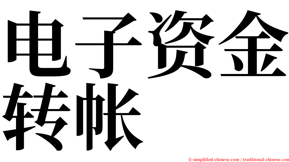 电子资金转帐 serif font