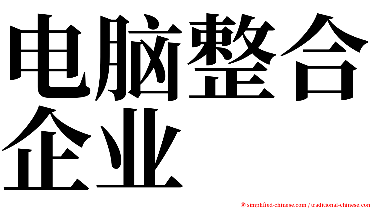 电脑整合企业 serif font