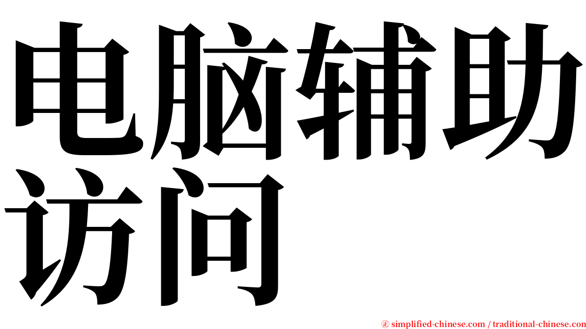 电脑辅助访问 serif font