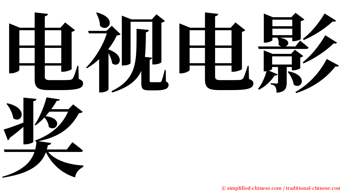 电视电影奖 serif font