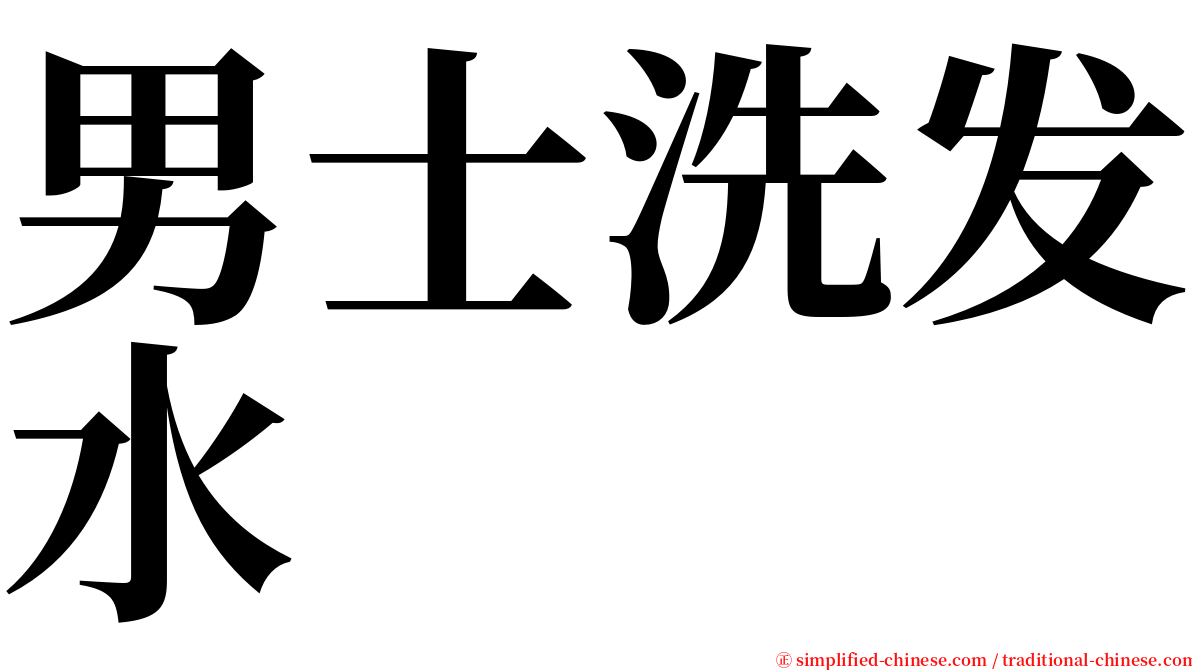 男士洗发水 serif font