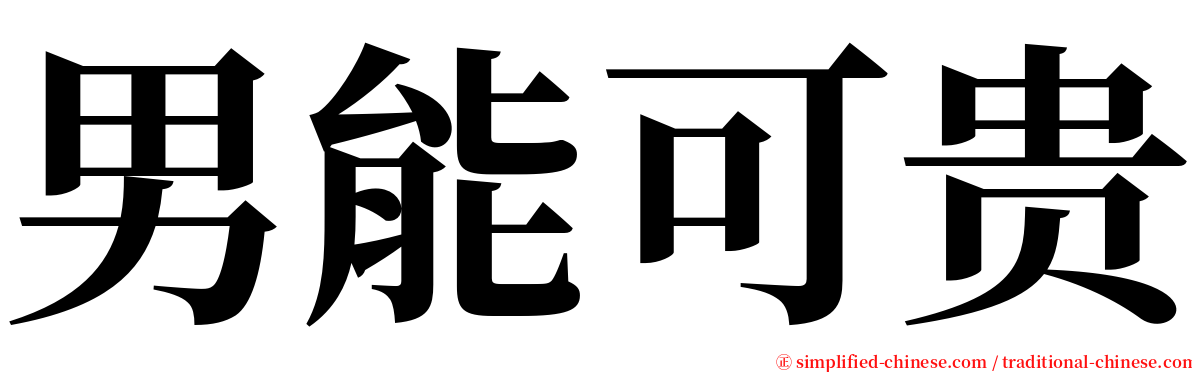 男能可贵 serif font