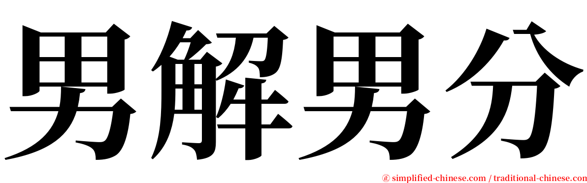 男解男分 serif font