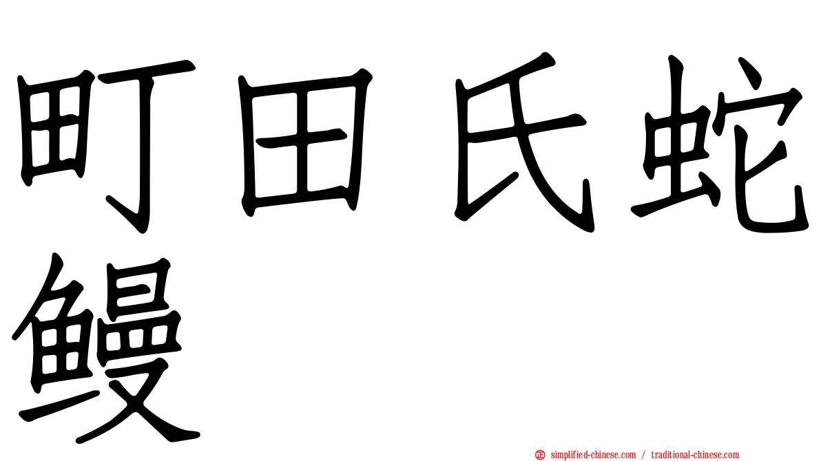 町田氏蛇鳗