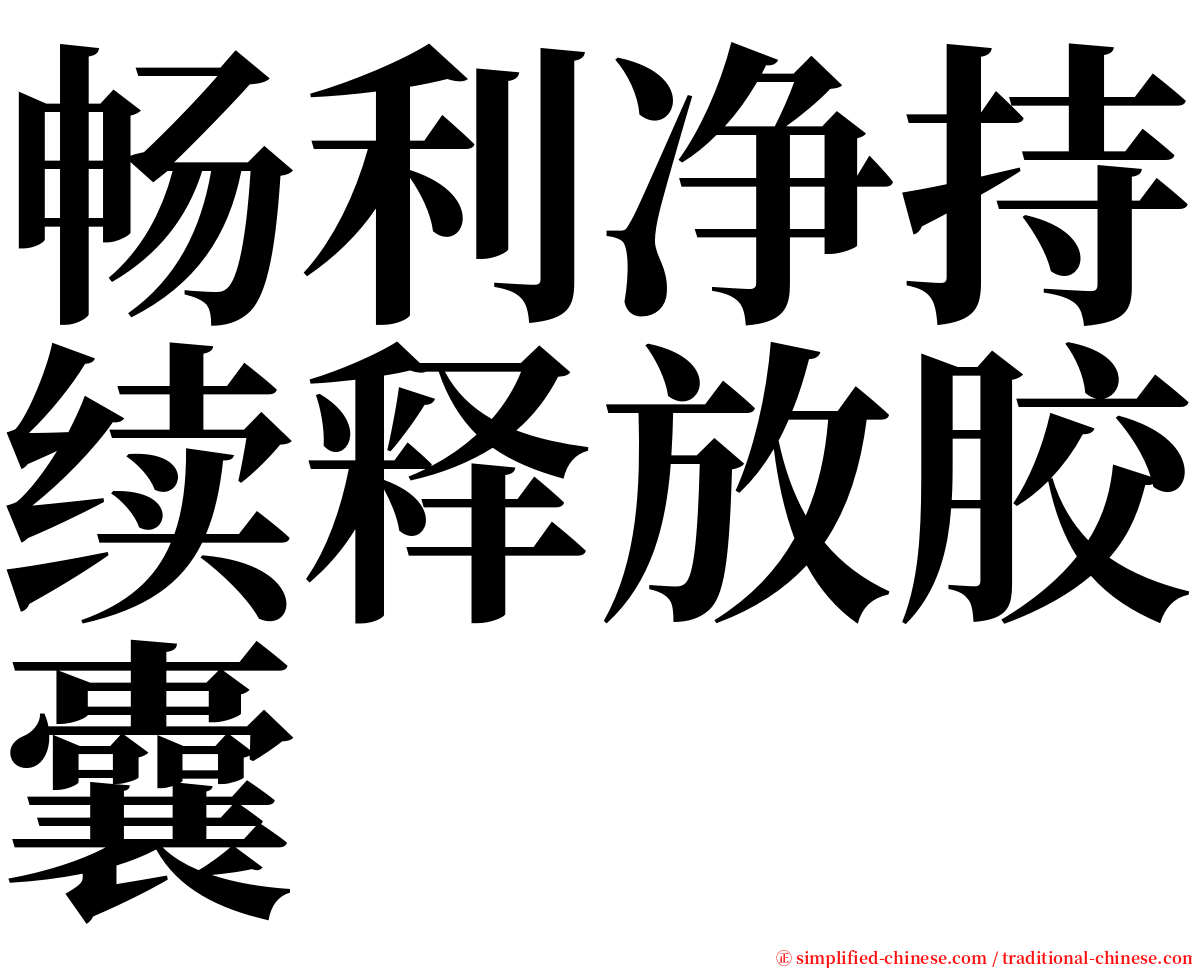 畅利净持续释放胶囊 serif font