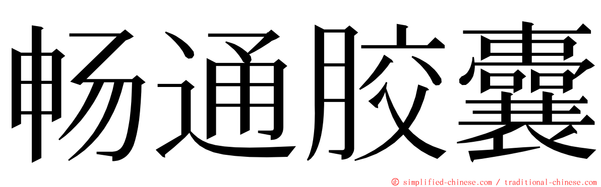 畅通胶囊 ming font