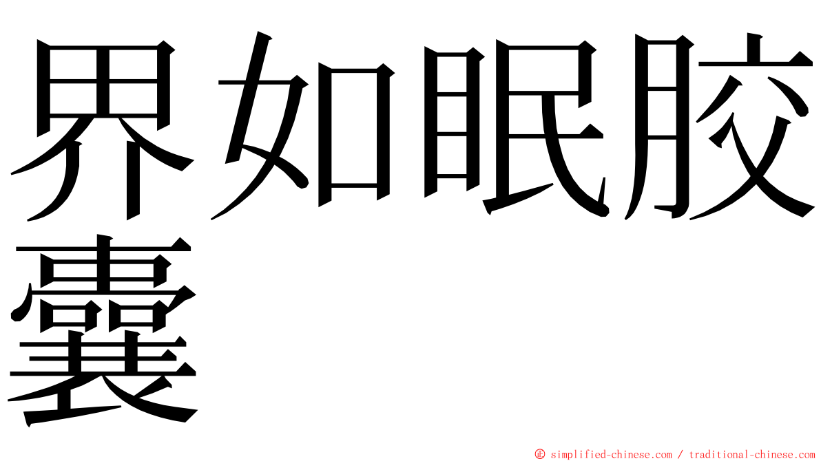 界如眠胶囊 ming font