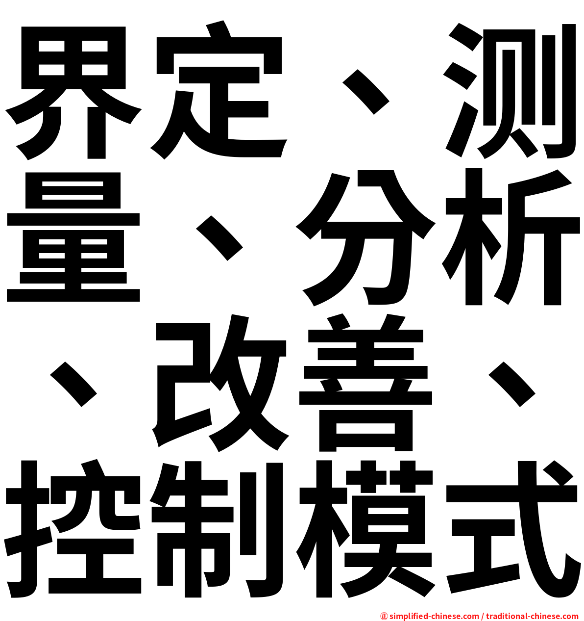 界定、测量、分析、改善、控制模式