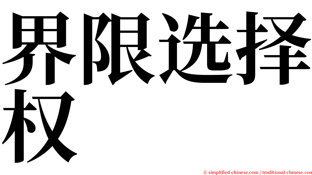 界限选择权 serif font