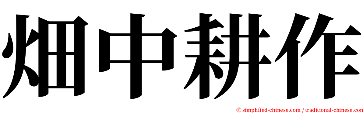 畑中耕作 serif font