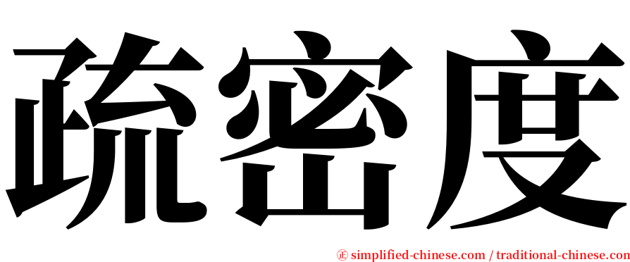 疏密度 serif font