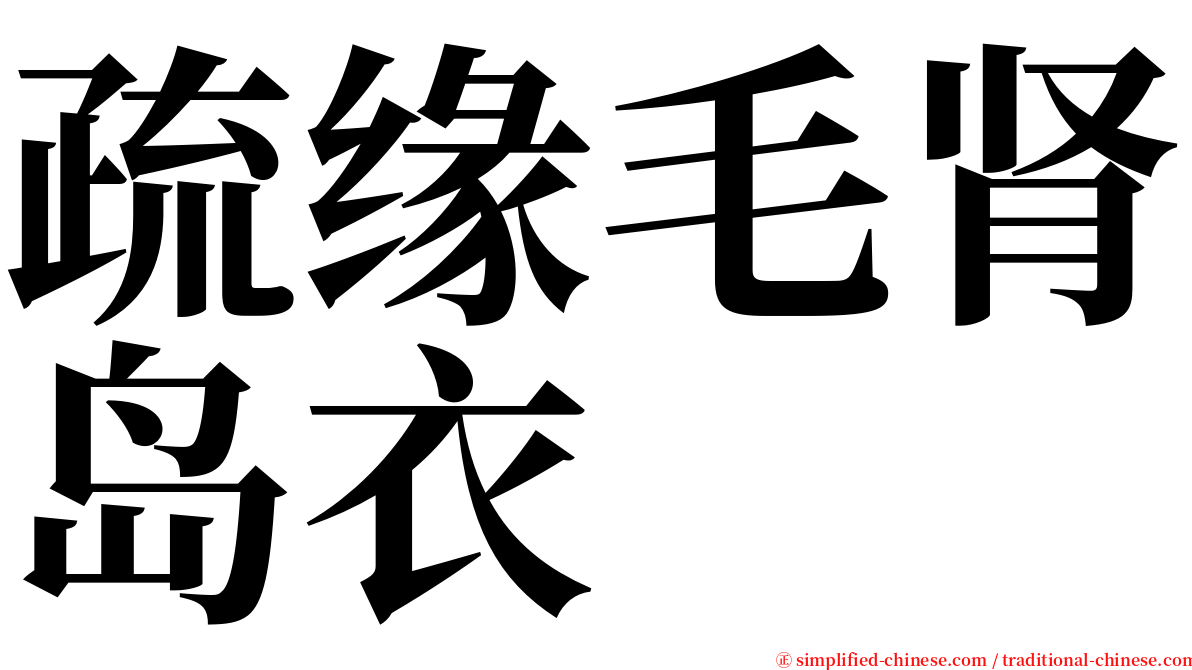 疏缘毛肾岛衣 serif font