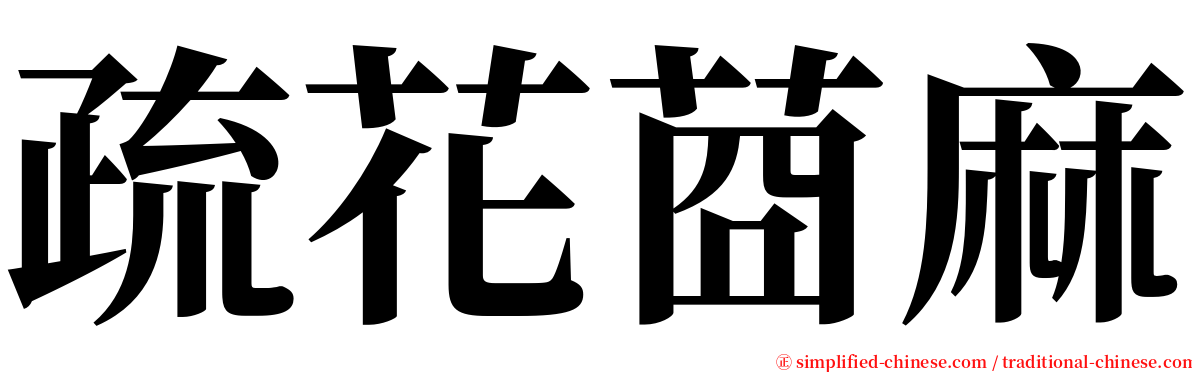 疏花莔麻 serif font