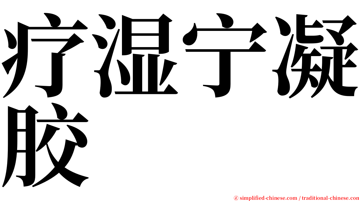 疗湿宁凝胶 serif font