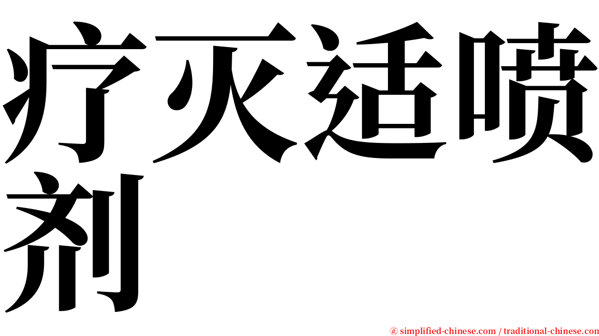 疗灭适喷剂 serif font