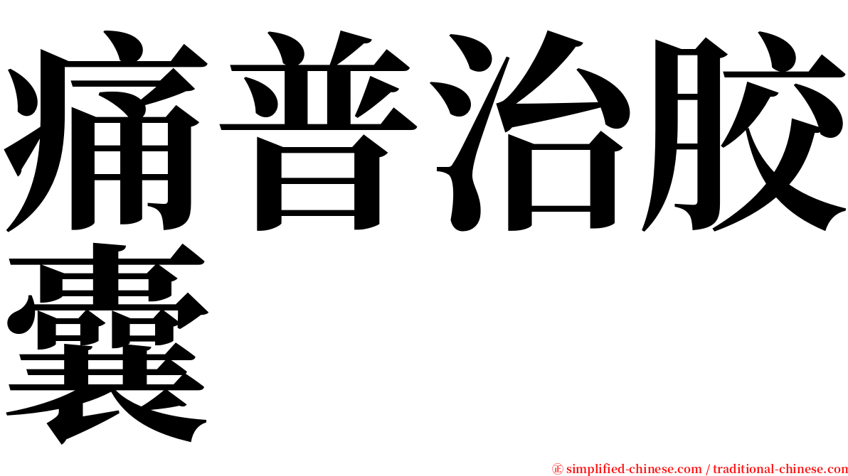 痛普治胶囊 serif font