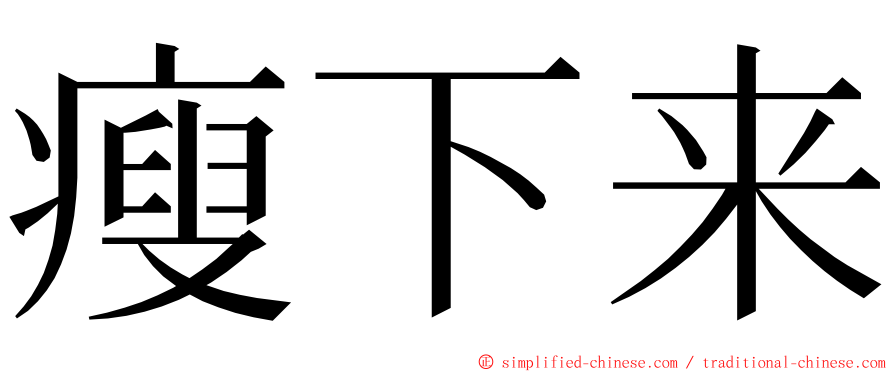 瘦下来 ming font