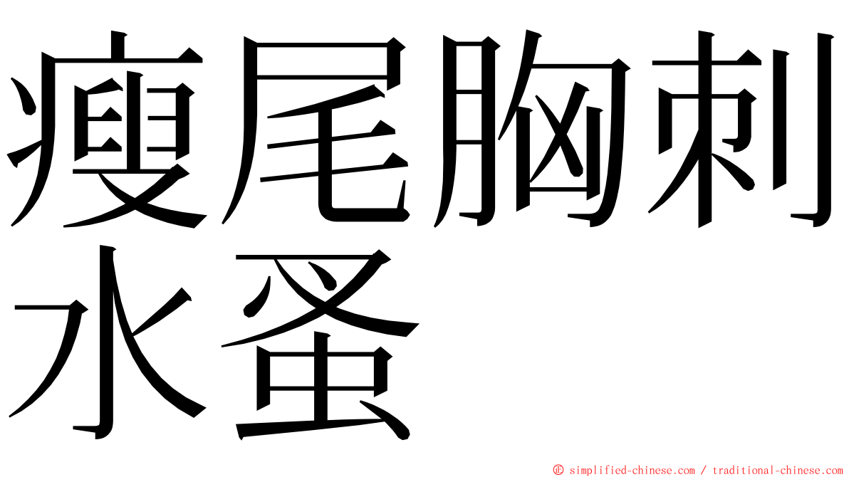 瘦尾胸刺水蚤 ming font