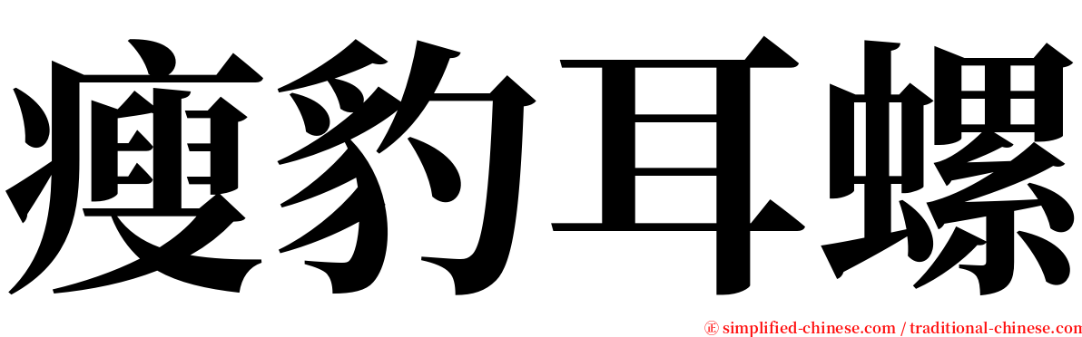 瘦豹耳螺 serif font