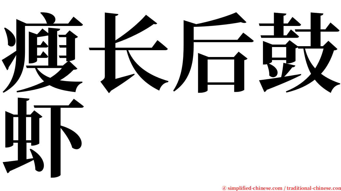 瘦长后鼓虾 serif font