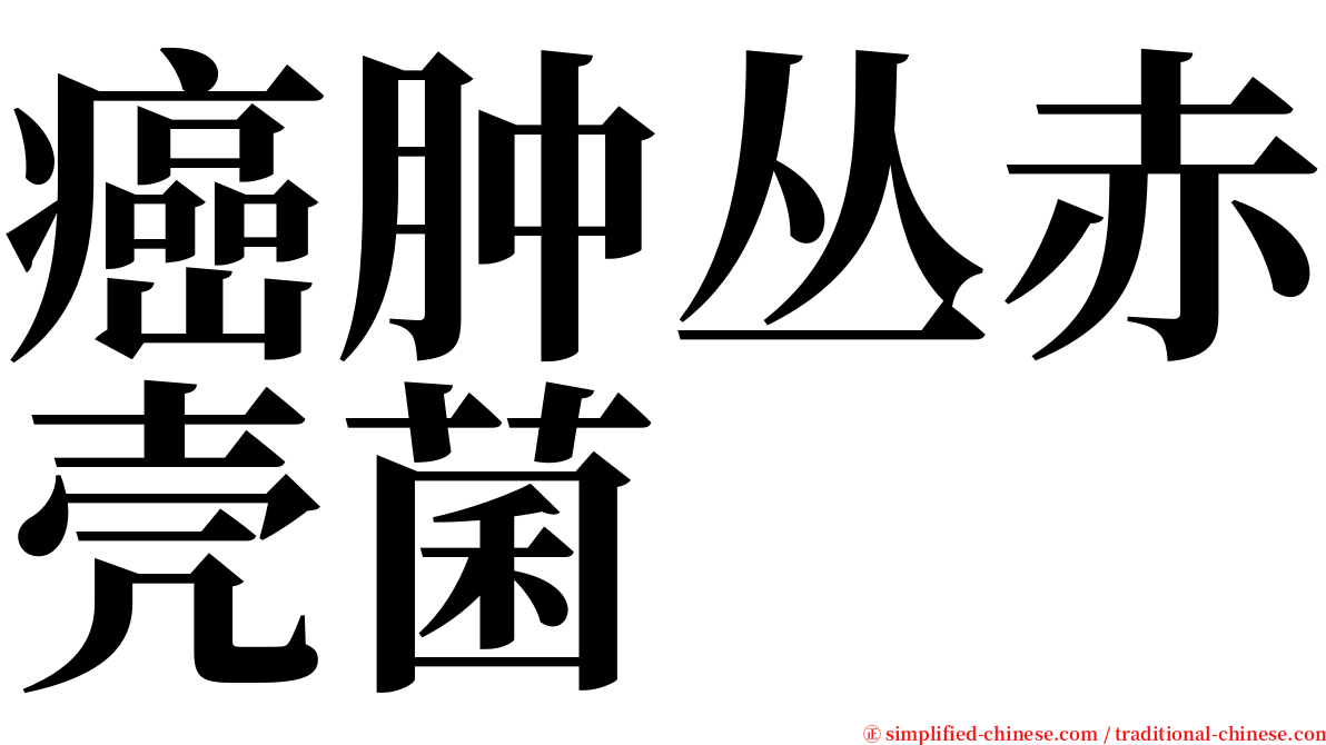 癌肿丛赤壳菌 serif font