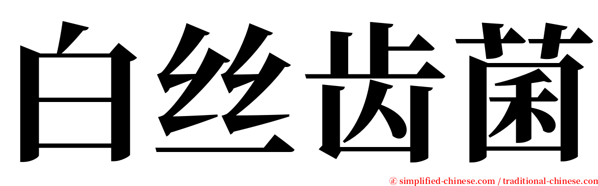 白丝齿菌 serif font