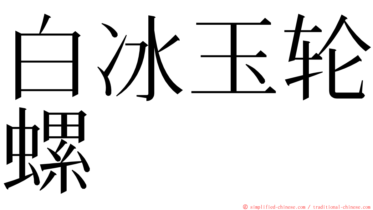 白冰玉轮螺 ming font