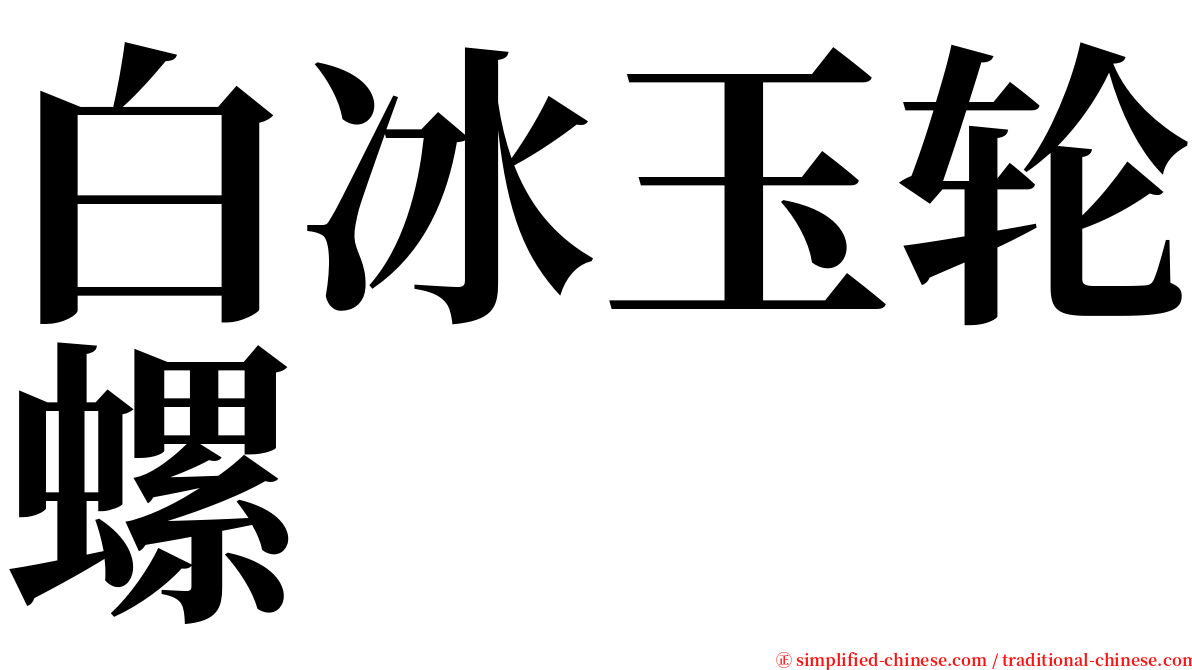 白冰玉轮螺 serif font