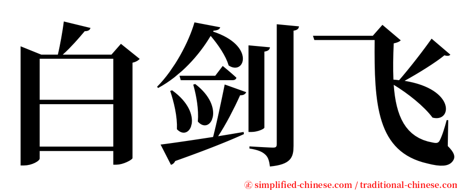 白剑飞 serif font