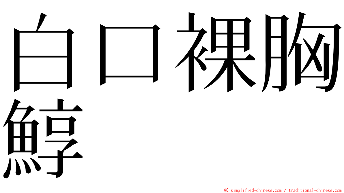 白口裸胸鯙 ming font