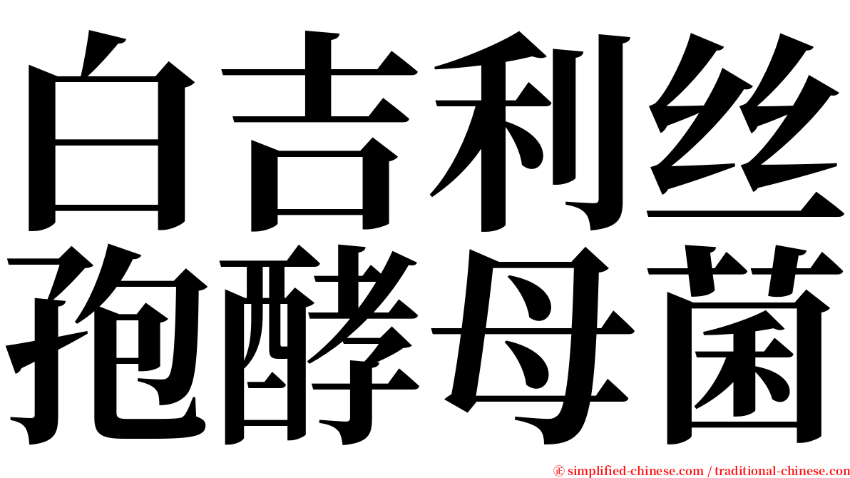 白吉利丝孢酵母菌 serif font