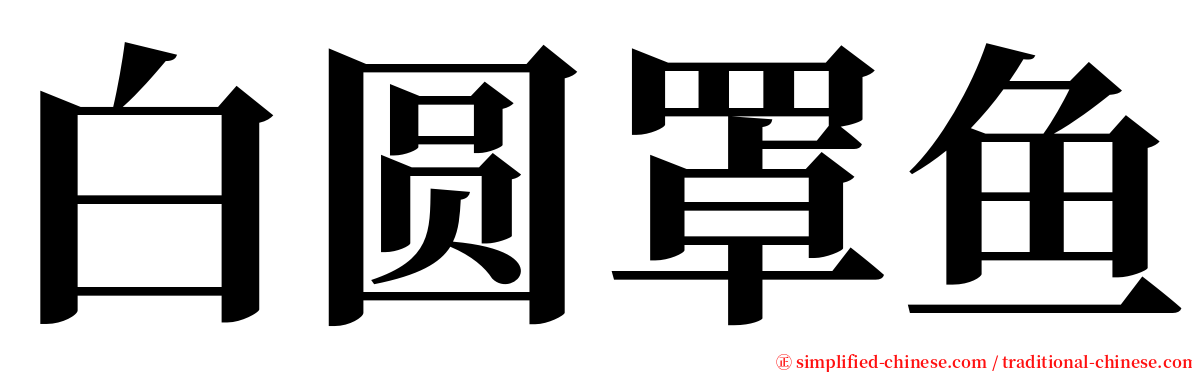 白圆罩鱼 serif font