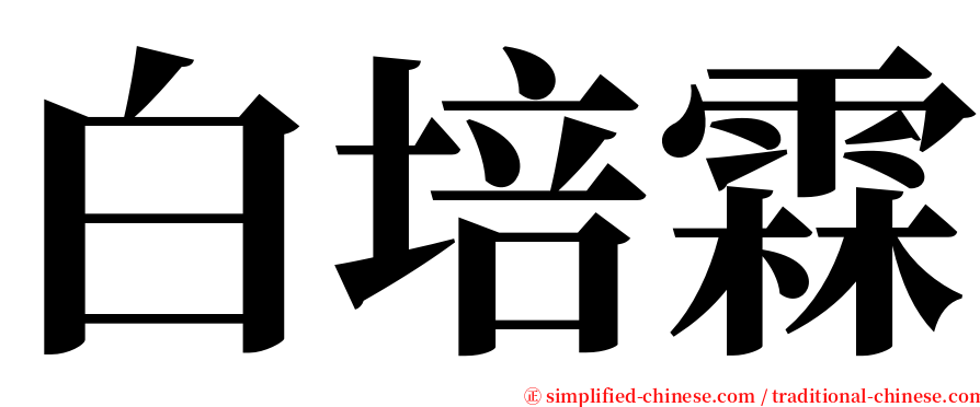 白培霖 serif font