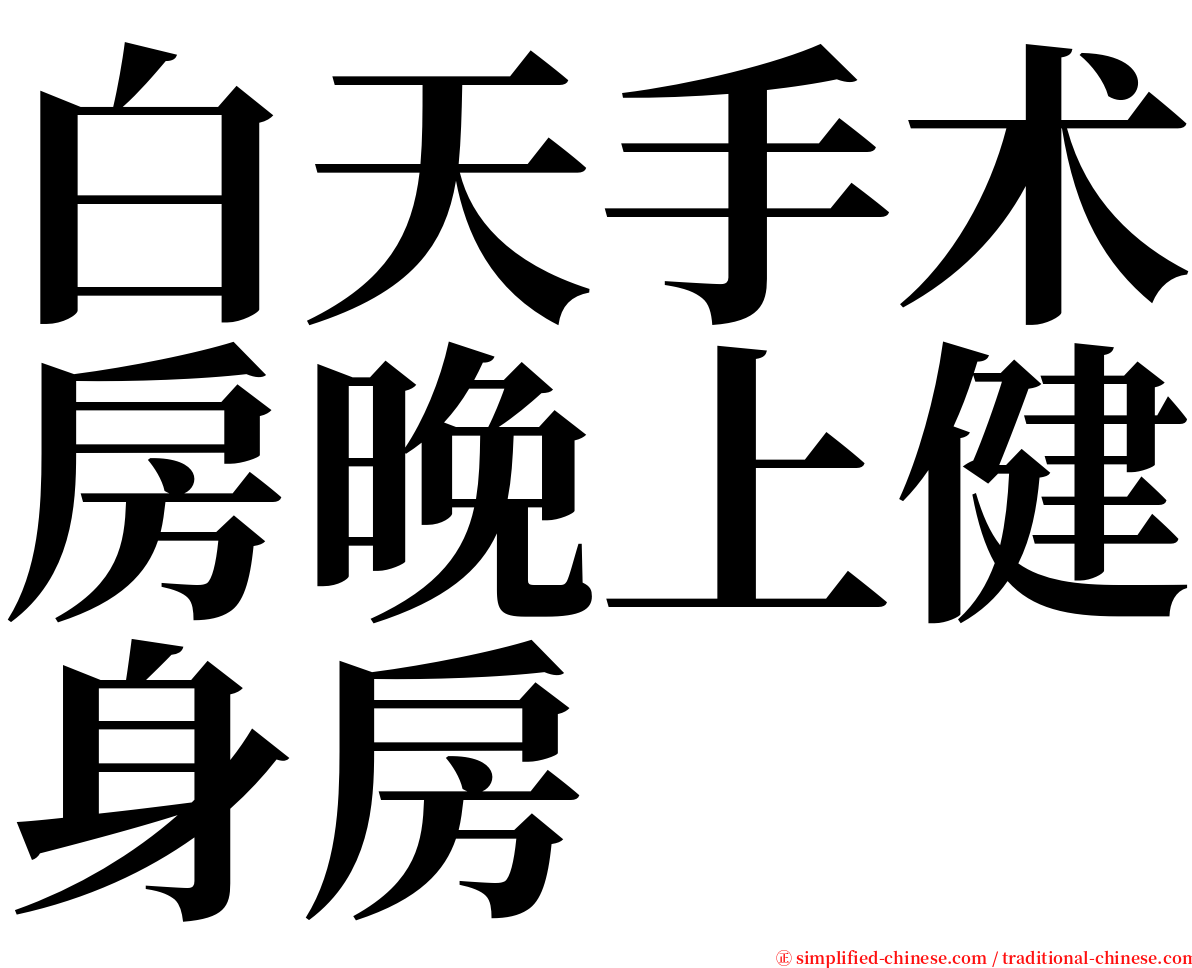 白天手术房晚上健身房 serif font