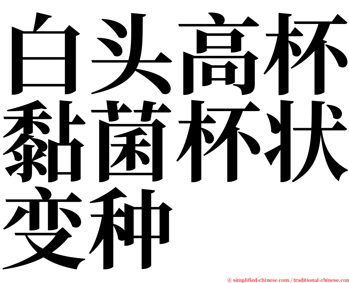 白头高杯黏菌杯状变种 serif font