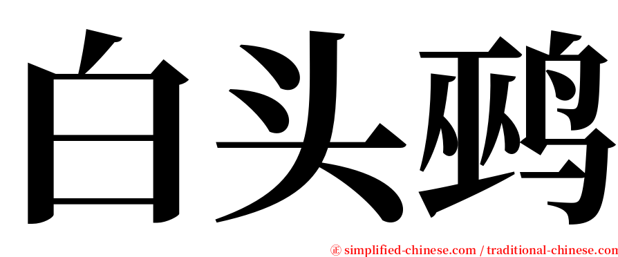 白头鹀 serif font