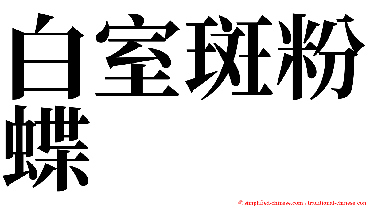 白室斑粉蝶 serif font