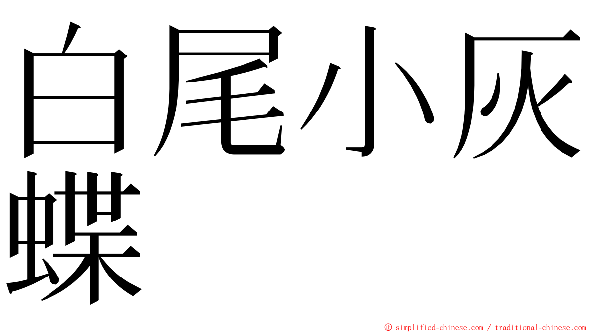 白尾小灰蝶 ming font