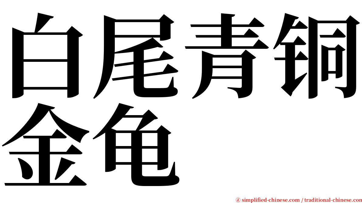 白尾青铜金龟 serif font