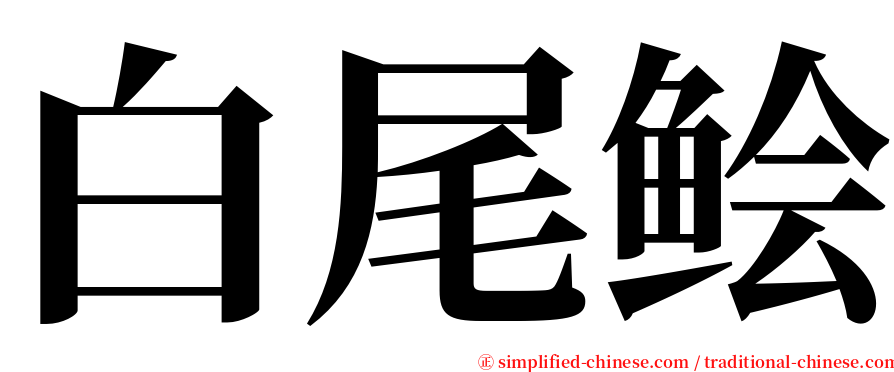 白尾鲙 serif font