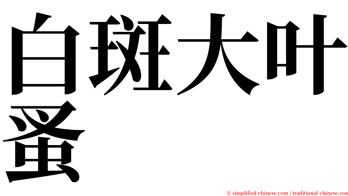 白斑大叶蚤 serif font