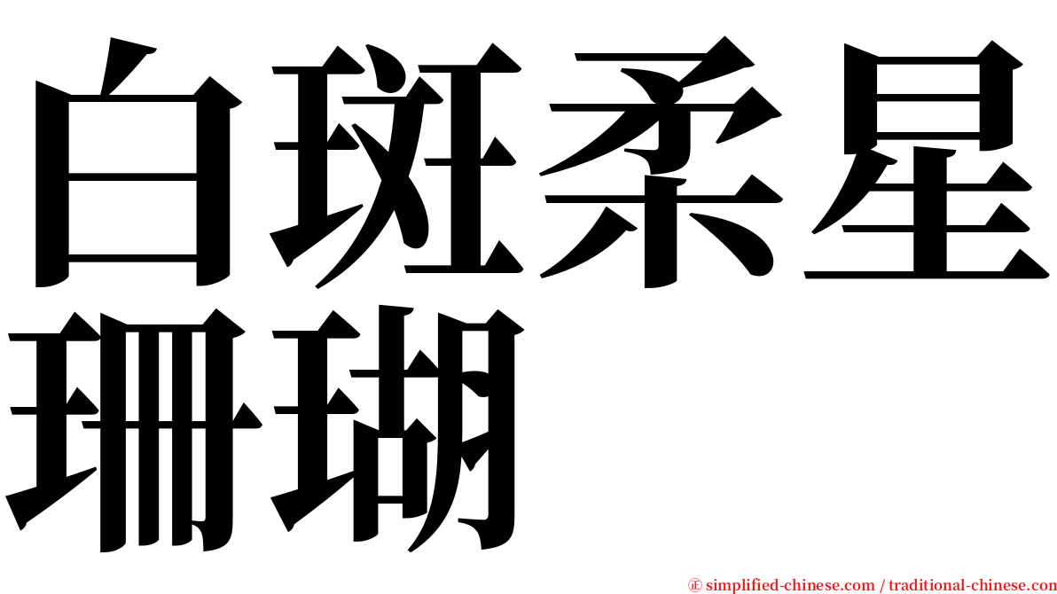 白斑柔星珊瑚 serif font