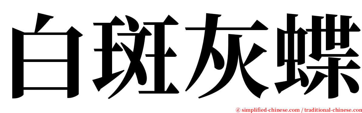 白斑灰蝶 serif font