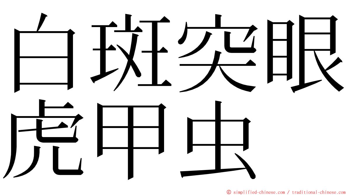 白斑突眼虎甲虫 ming font