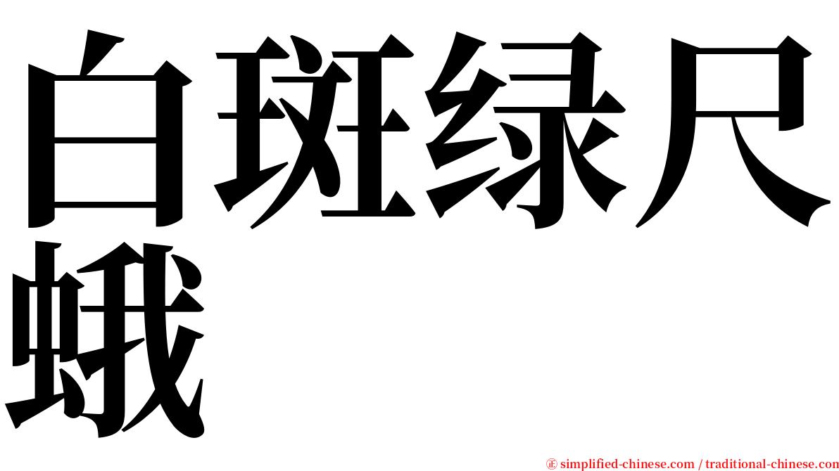 白斑绿尺蛾 serif font