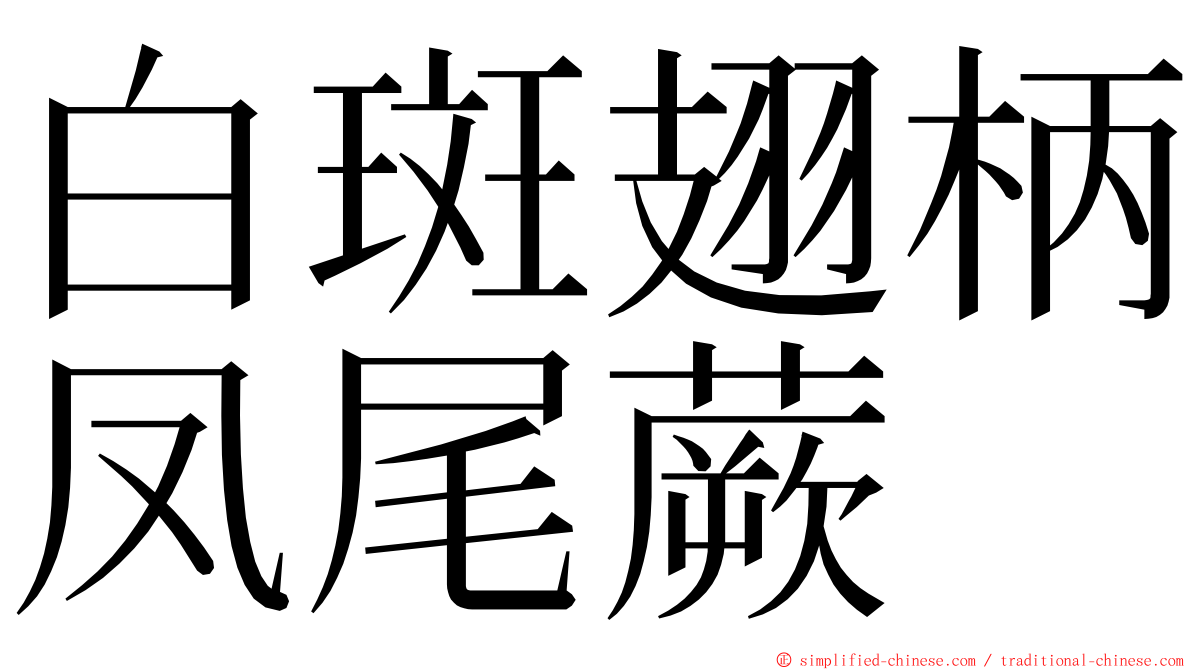 白斑翅柄凤尾蕨 ming font