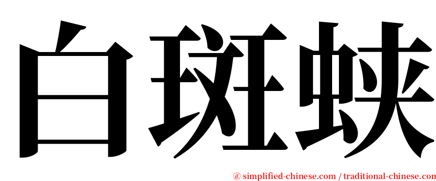 白斑蛱 serif font