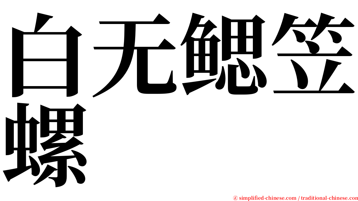 白无鳃笠螺 serif font