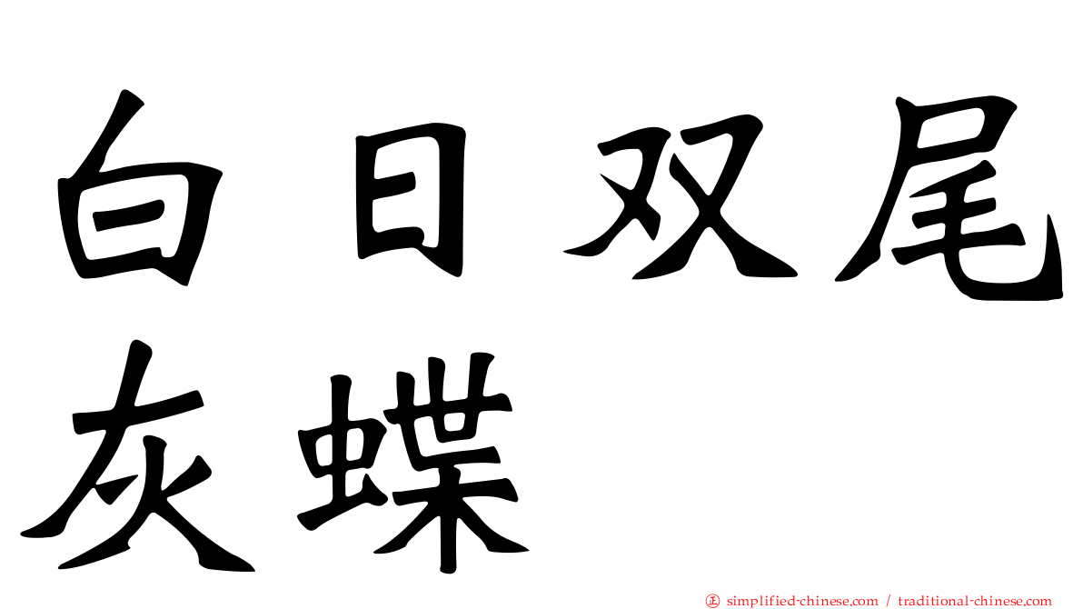 白日双尾灰蝶